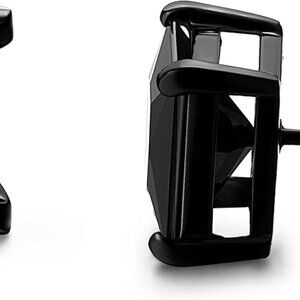 Stylish Stainless Steel Black CZ Stud Earrings - 20G, Perfect for Sensitive Ears